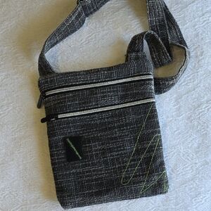 Dime Bags Crossbody Messenger Festival Bag with Green Stitching